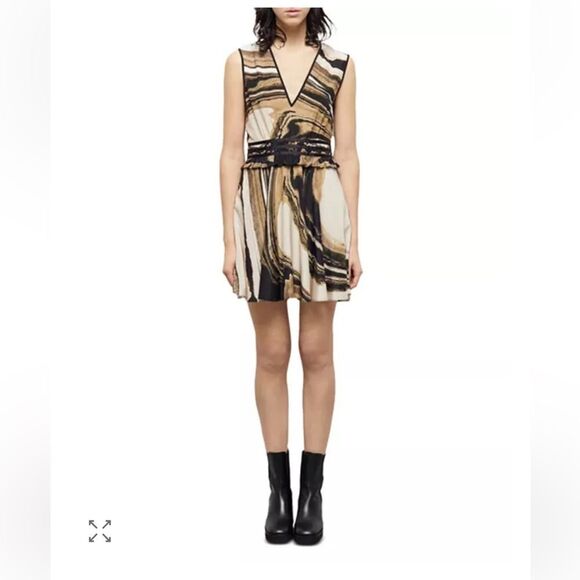 $330 The Kooples Silk Marble Print Mini Dress NWT - Picture 5 of 15